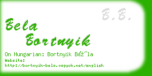 bela bortnyik business card